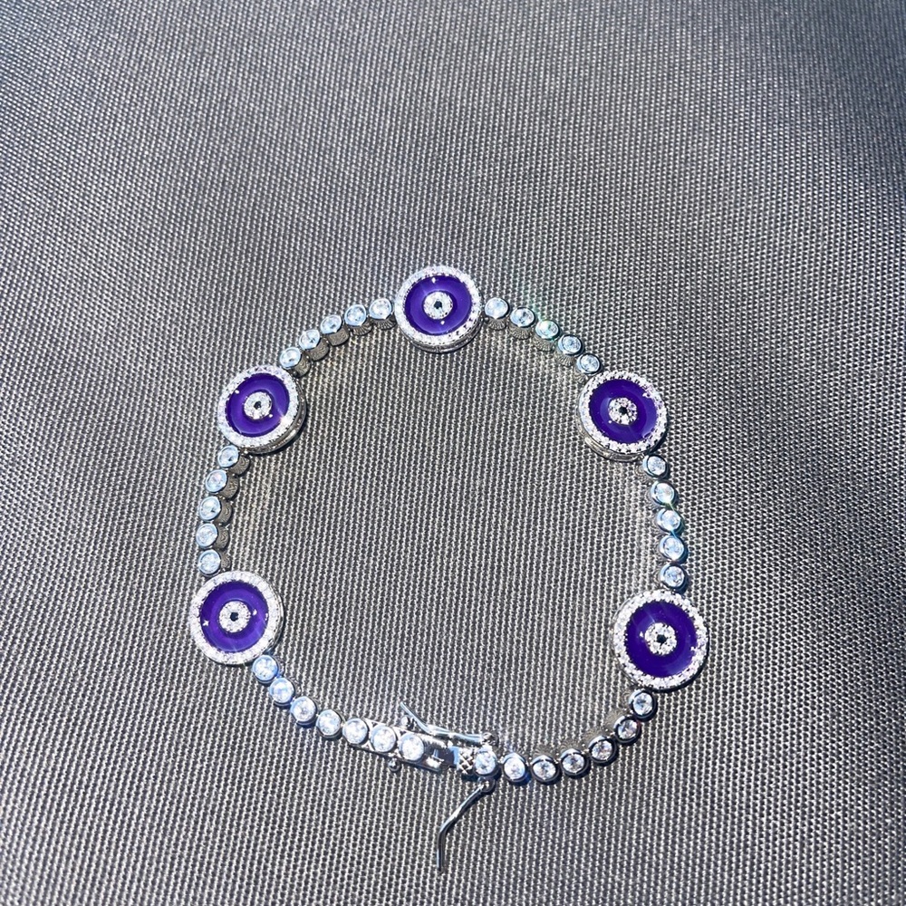 925 sterling silver evil eye 🧿 tennis bracelet
